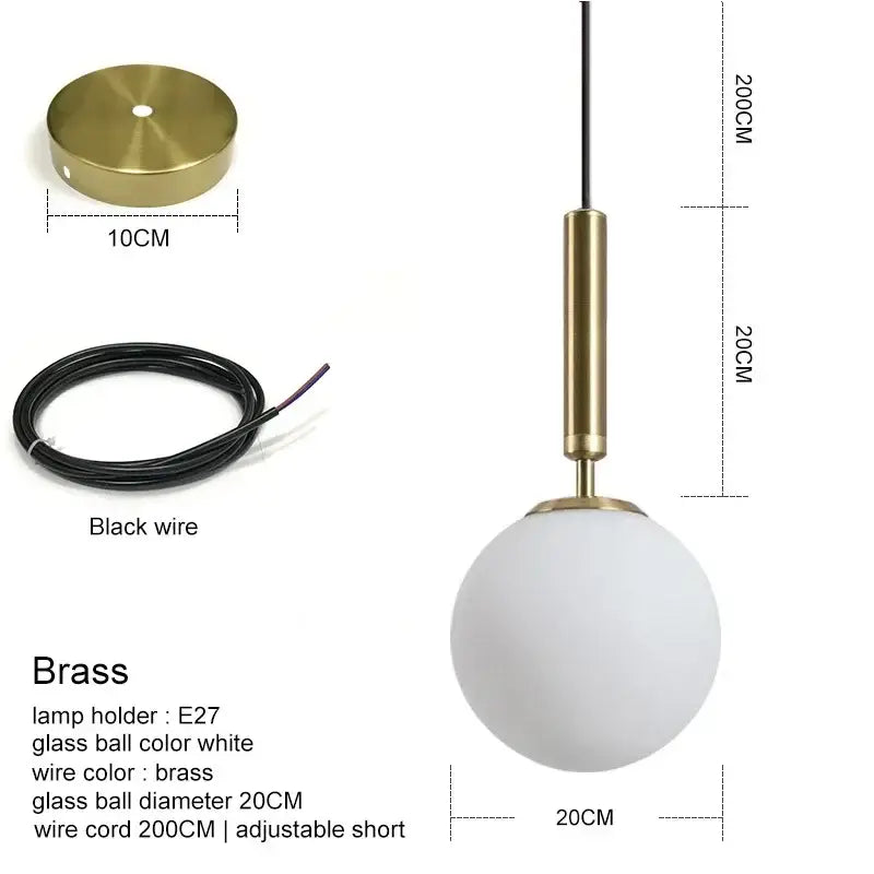 Brass Frosted Pendant Light