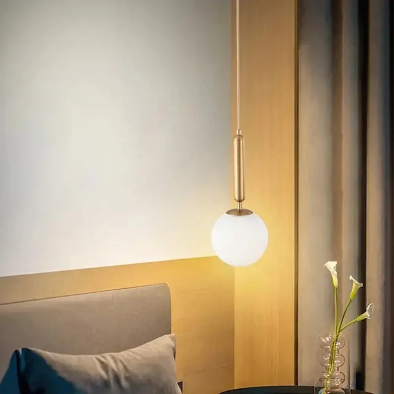 Brass Frosted Pendant Light