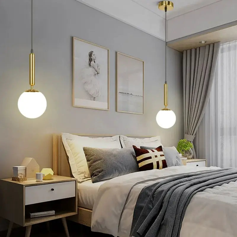 Brass Frosted Pendant Light