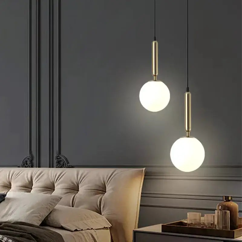 Brass Frosted Pendant Light