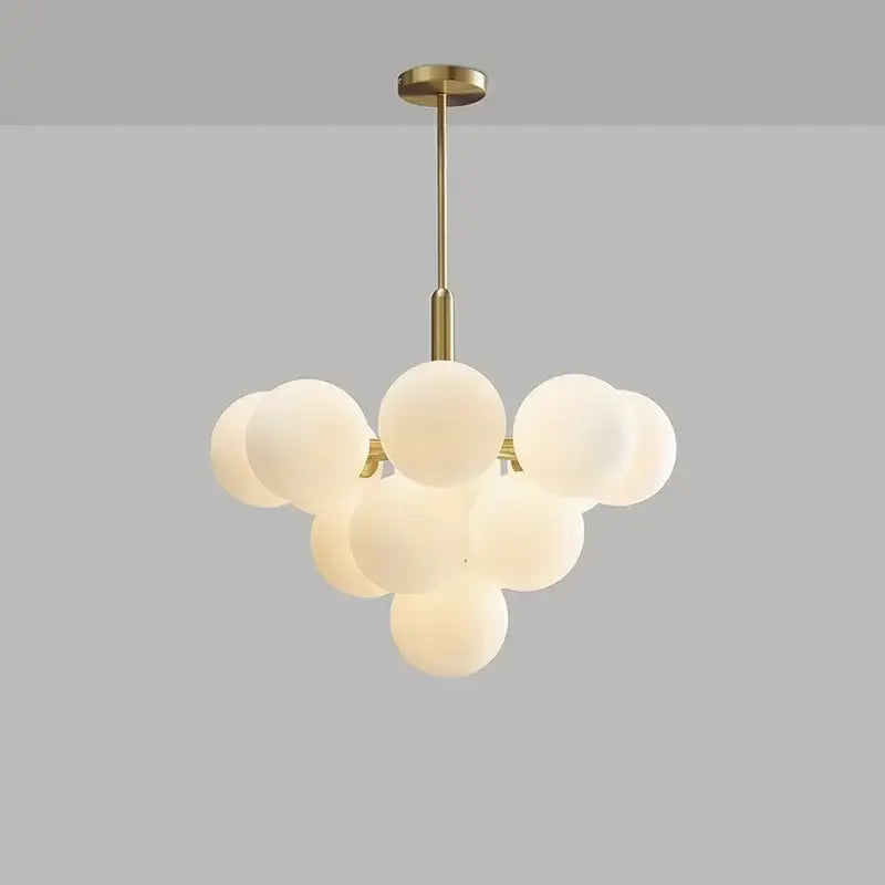 Brass Frosted Glass Chandelier 5 or 13 Heads