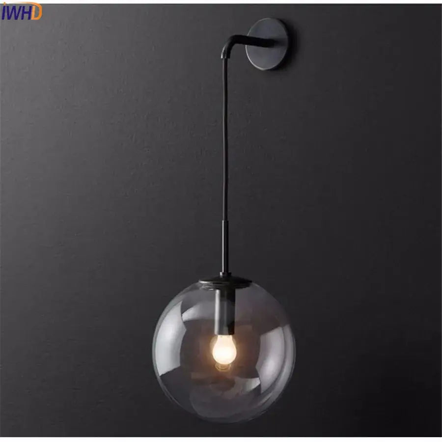 Brass Glass Ball 15cm Wall Sconce