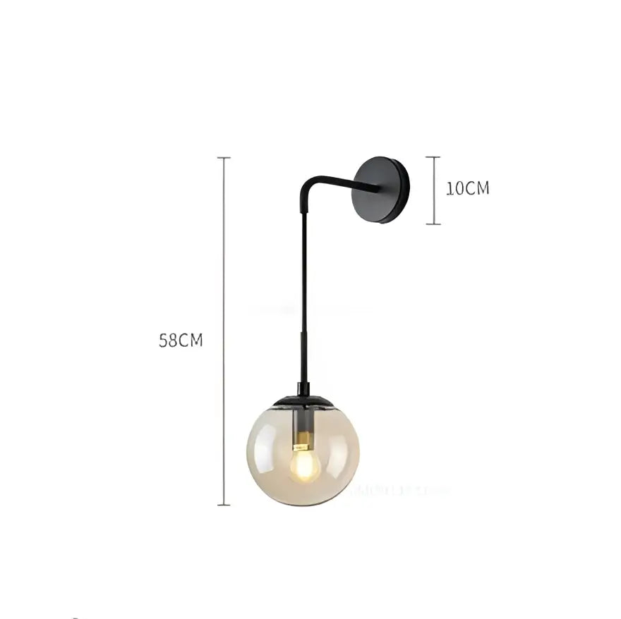 Brass Glass Ball Bedroom Lamp