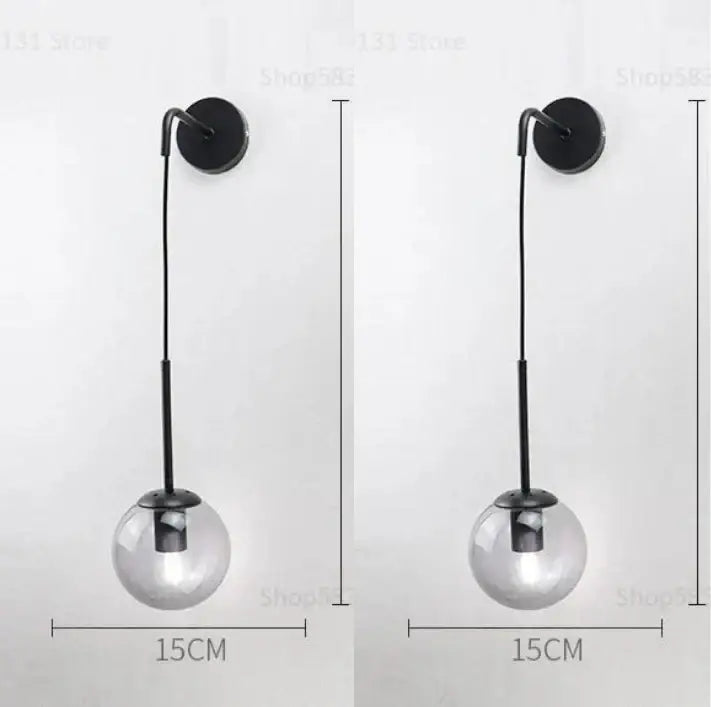 Brass Glass Ball Bedroom Lamp