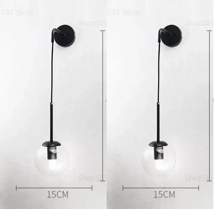 Brass Glass Ball Bedroom Lamp