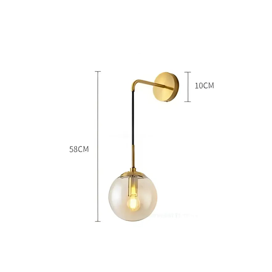 Brass Glass Ball Bedroom Lamp