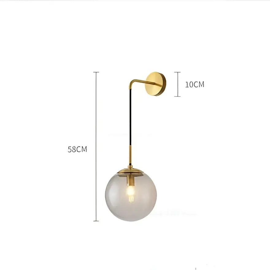 Brass Glass Ball Bedroom Lamp
