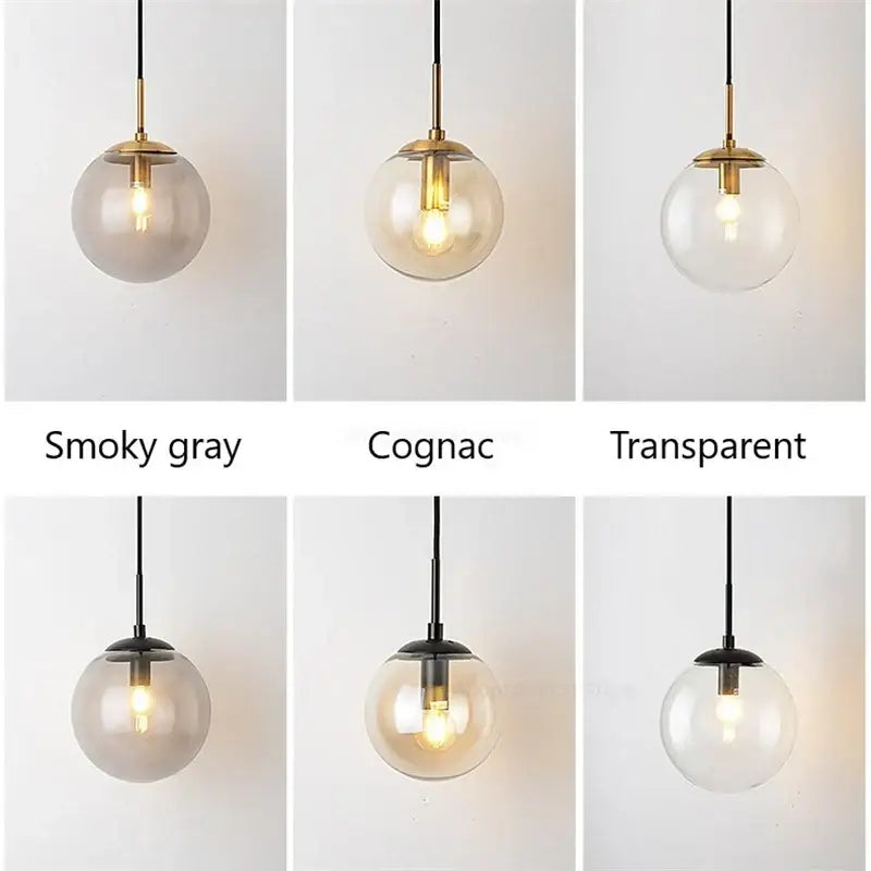 Brass Glass Ball Bedroom Lamp