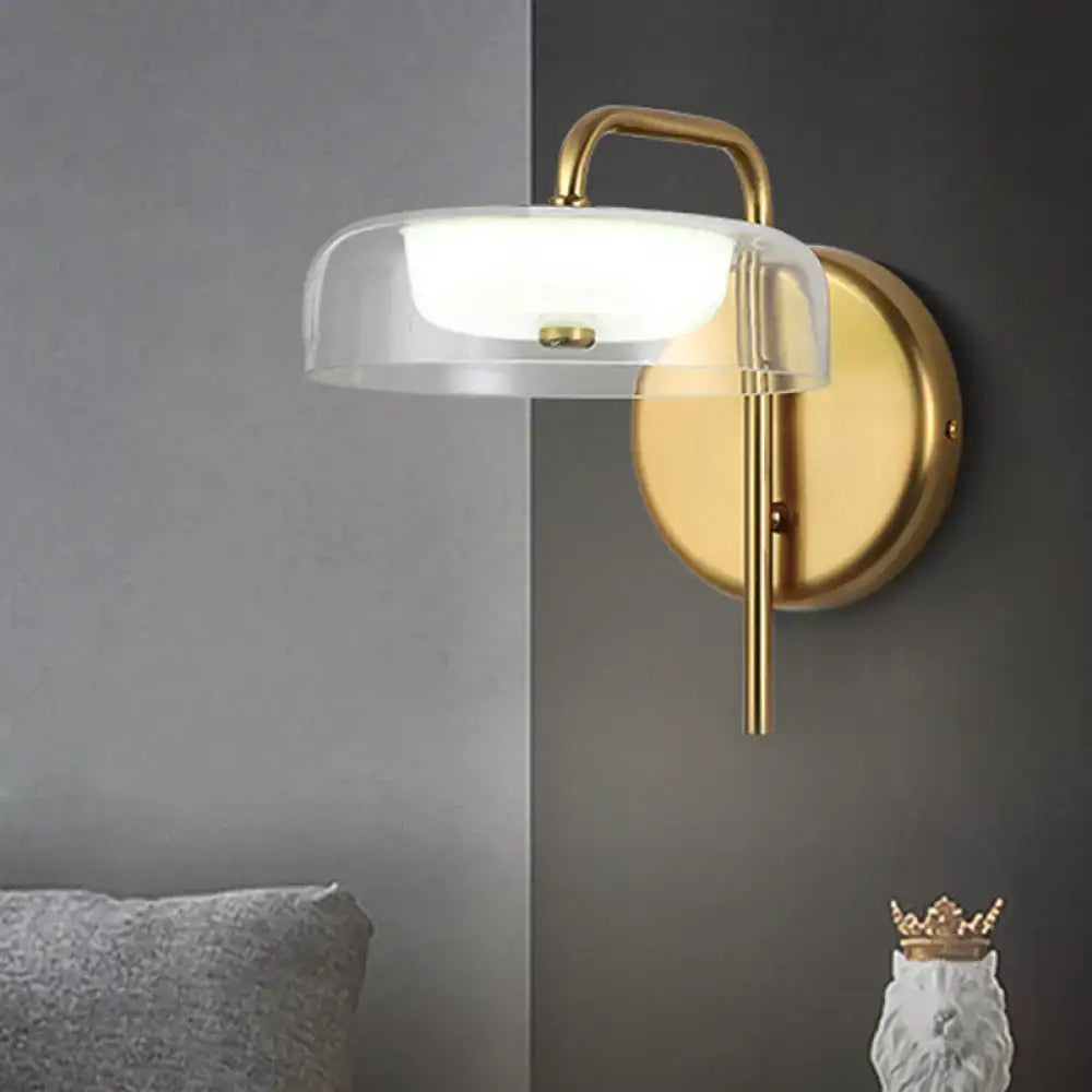 Brass Glass 10-Inch Wall Lamp