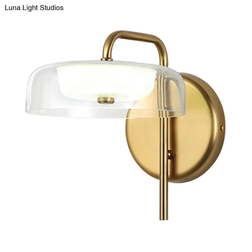 Brass Glass 10-Inch Wall Lamp