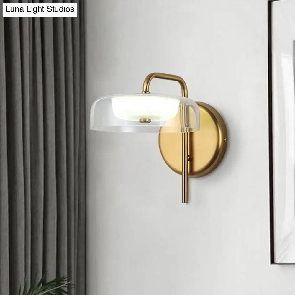 Brass Glass 10-Inch Wall Lamp