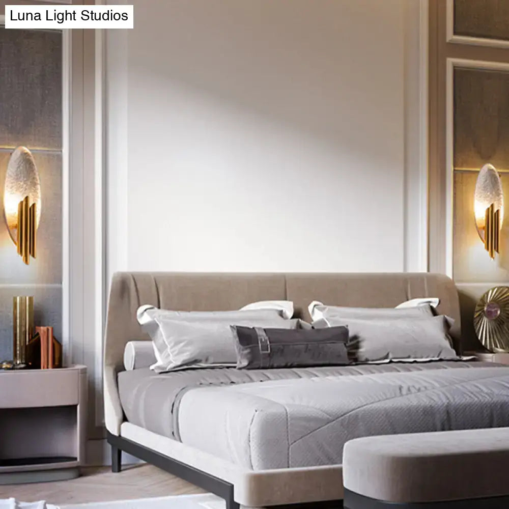 Brass Glass Direct-Wired Wall Sconce