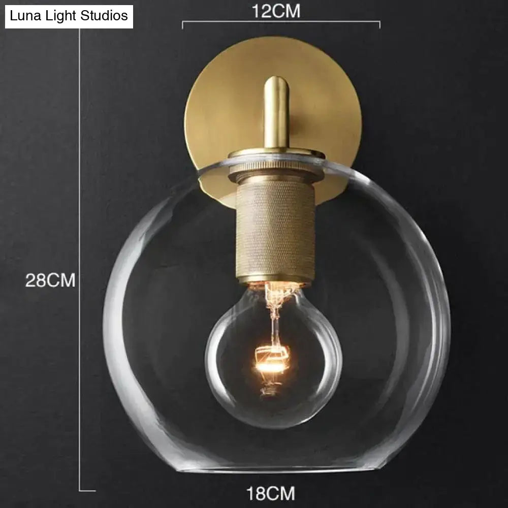 Brass Glass Wall Lamp