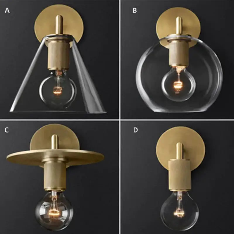 Brass Glass Wall Lamp