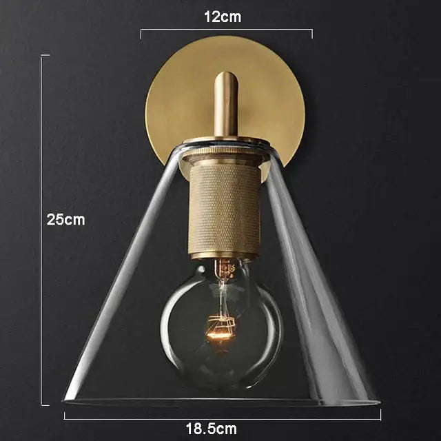 Brass Glass Wall Lamp