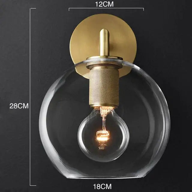 Brass Glass Wall Lamp