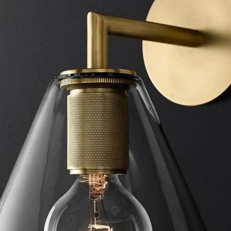 Brass Glass Wall Lamp