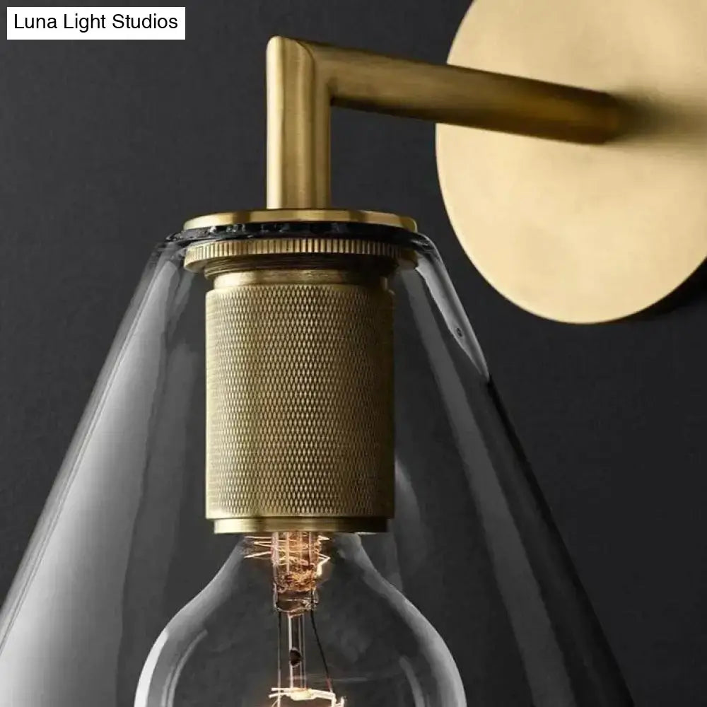 Brass Glass Wall Lamp