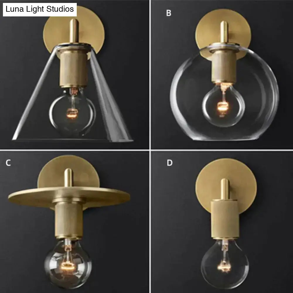 Brass Glass Wall Lamp