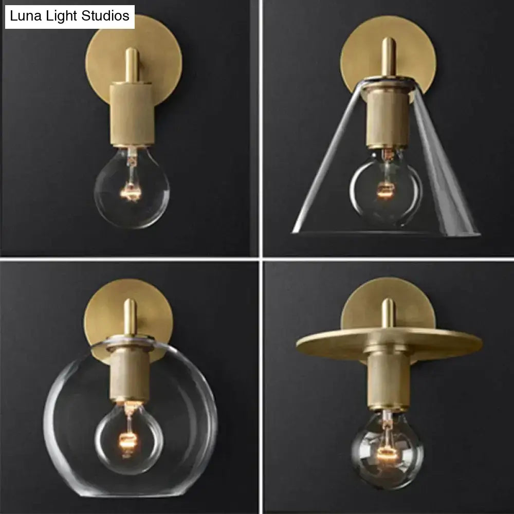 Brass Glass Wall Lamp