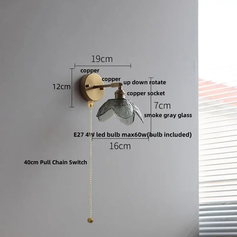 Gray Glass LED Sconce