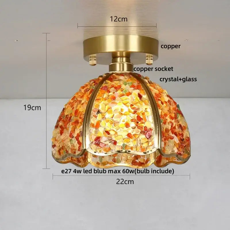 Green Crystal Ceiling Light