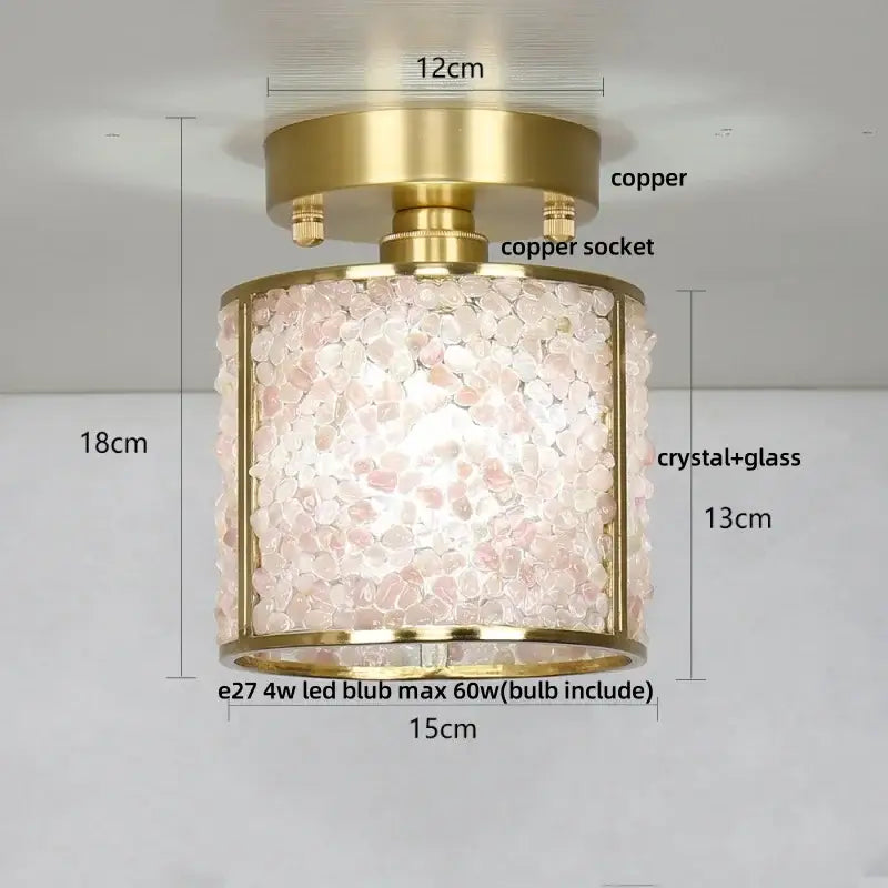 Green Crystal Ceiling Light