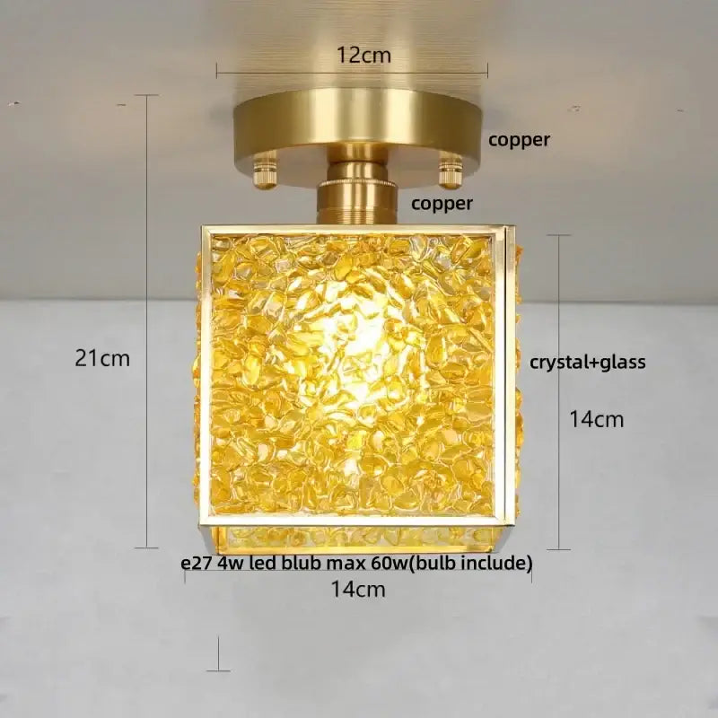 Green Crystal Ceiling Light
