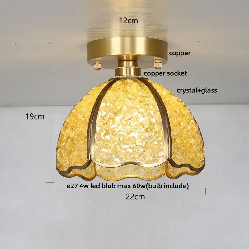 Green Crystal Ceiling Light