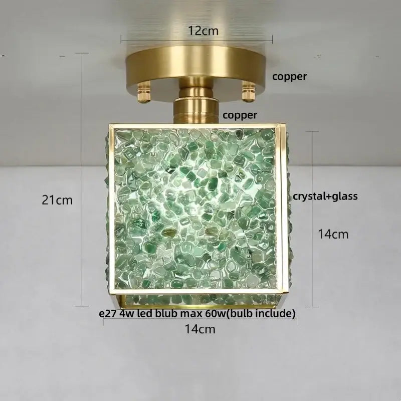 Green Crystal Ceiling Light