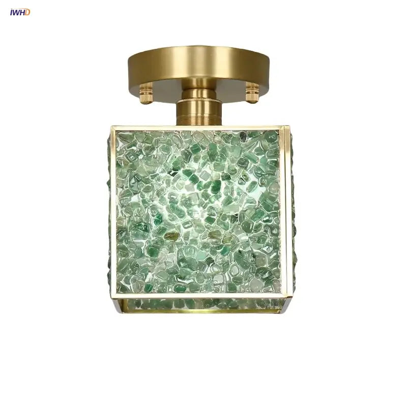 Green Crystal Ceiling Light