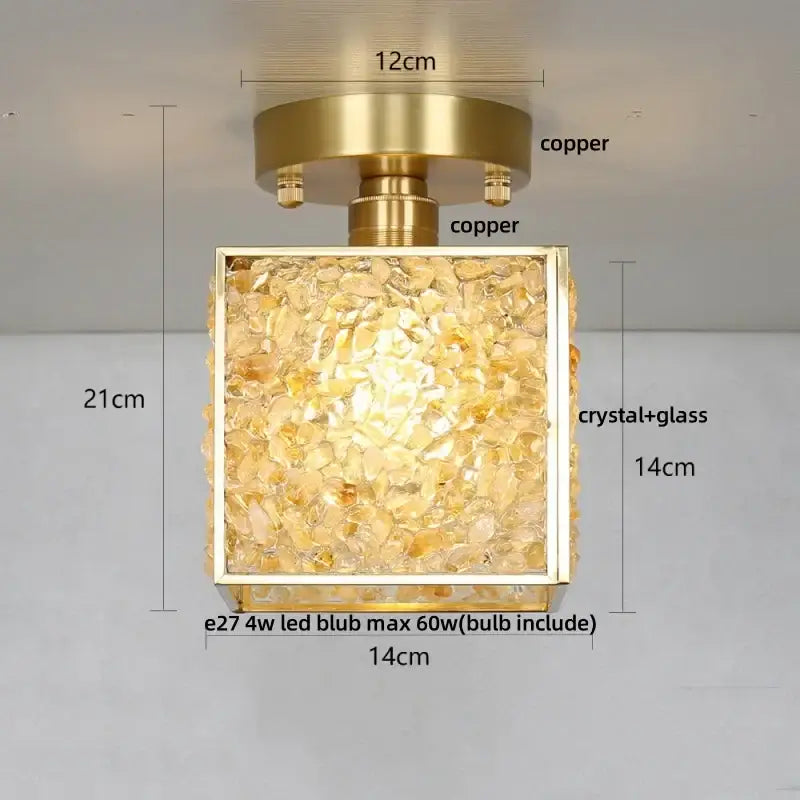 Green Crystal Ceiling Light