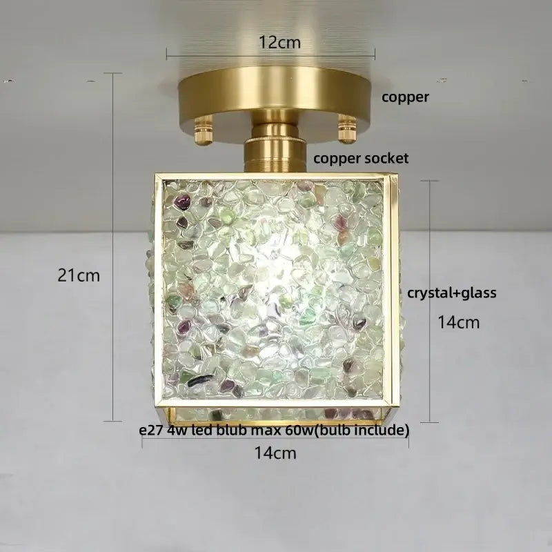 Green Crystal Ceiling Light
