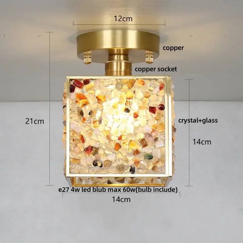 Green Crystal Ceiling Light