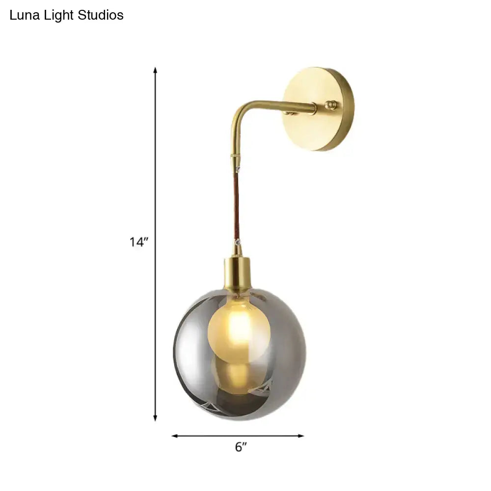 Brass Smoke Glass Sconce