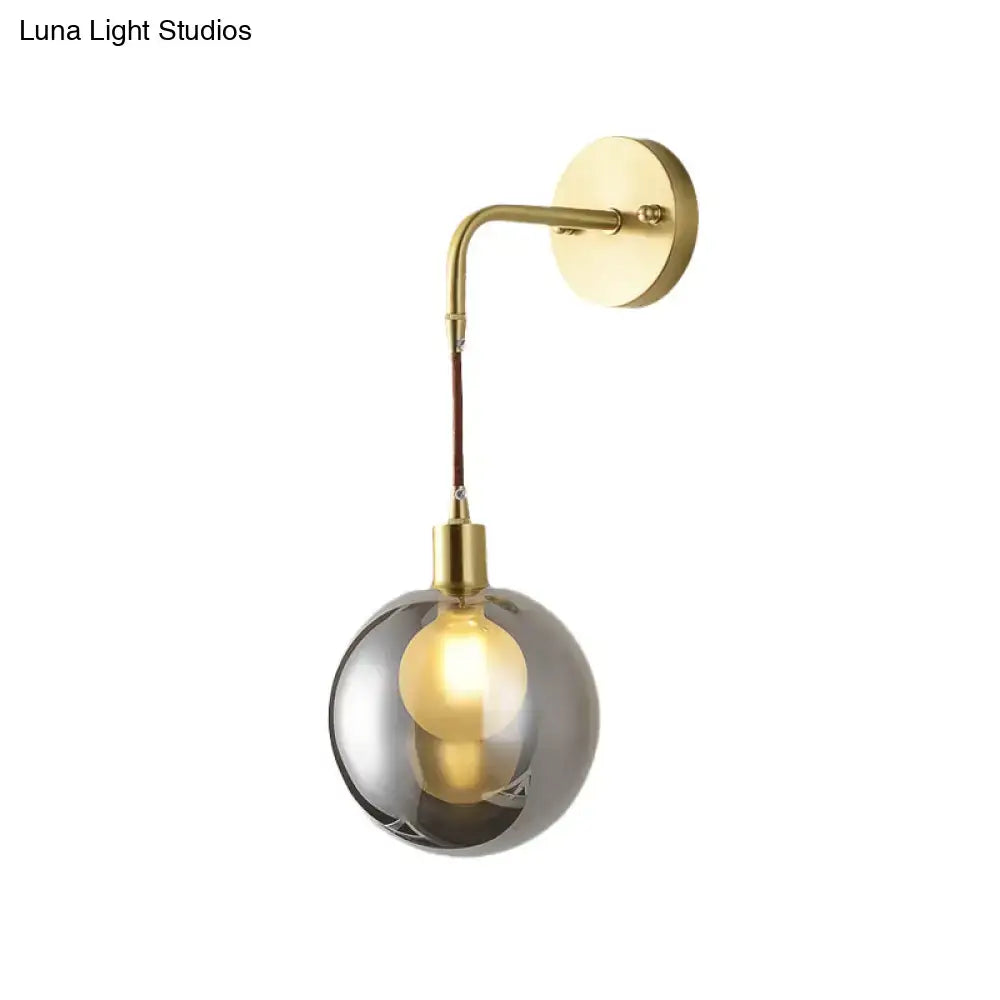 Brass Smoke Glass Sconce