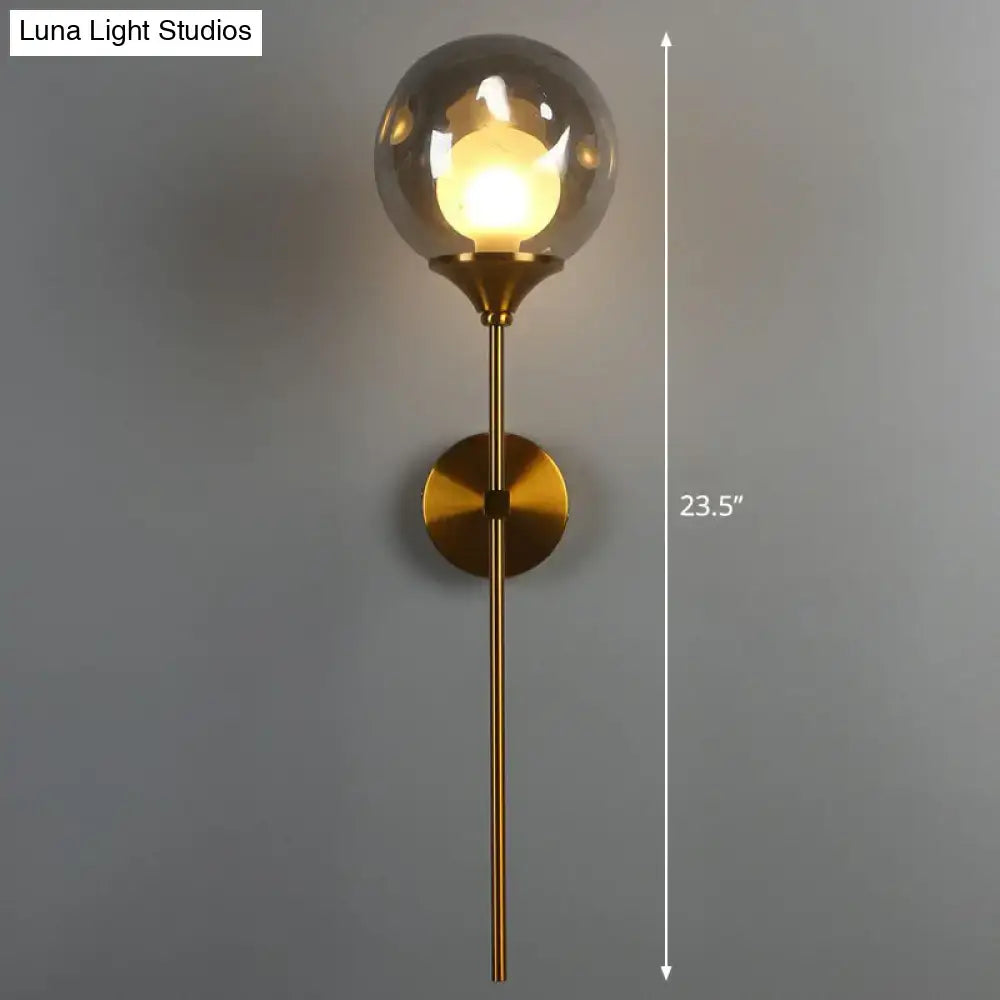 Brass Smoke Glass Wall Light