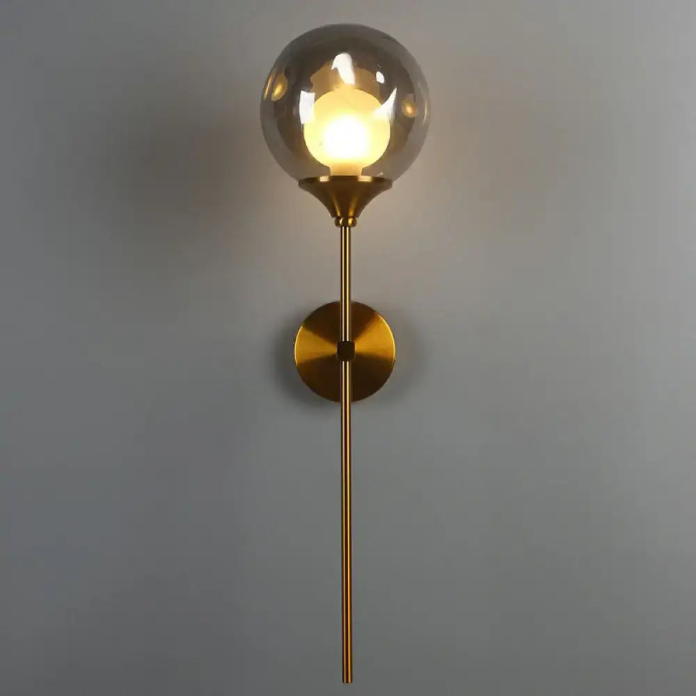 Brass Smoke Glass Wall Light