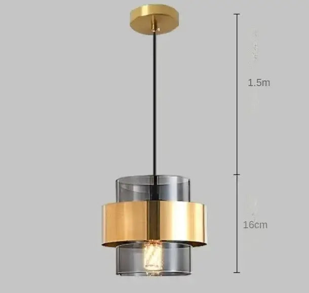 Gold Wrought Glass Pendant