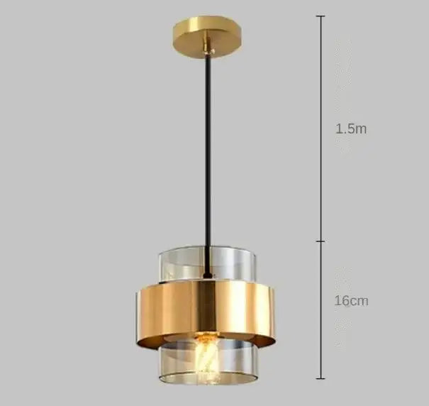 Brass Smoked Glass Pendant