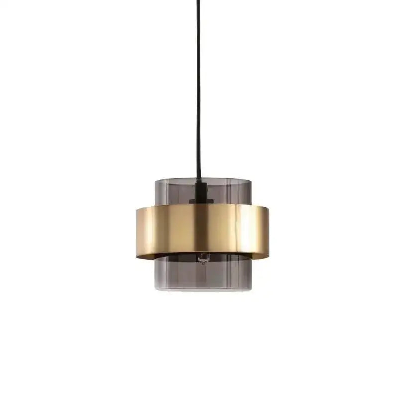 Brass Smoked Glass Pendant
