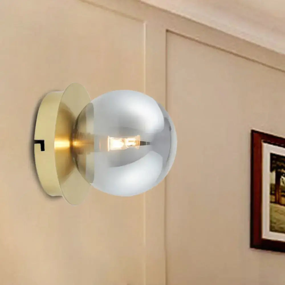 Brass Smoky Glass Wall Sconce Cozy Glow
