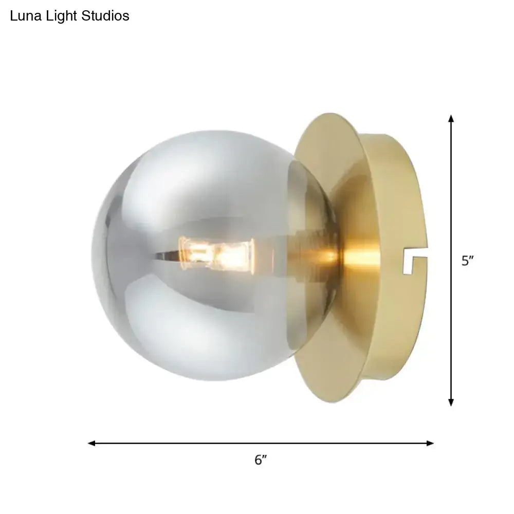 Brass Smoky Glass Wall Sconce Cozy Glow