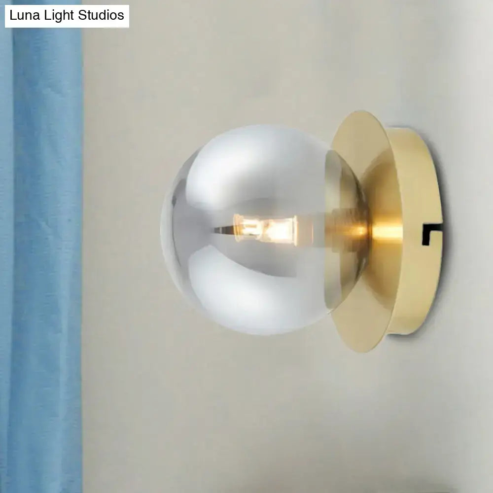 Brass Smoky Glass Wall Sconce Cozy Glow