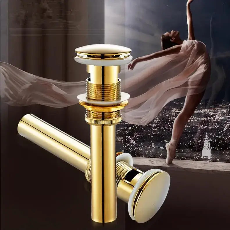 Brass Ceramic Sink Drain with Pop-Up Design