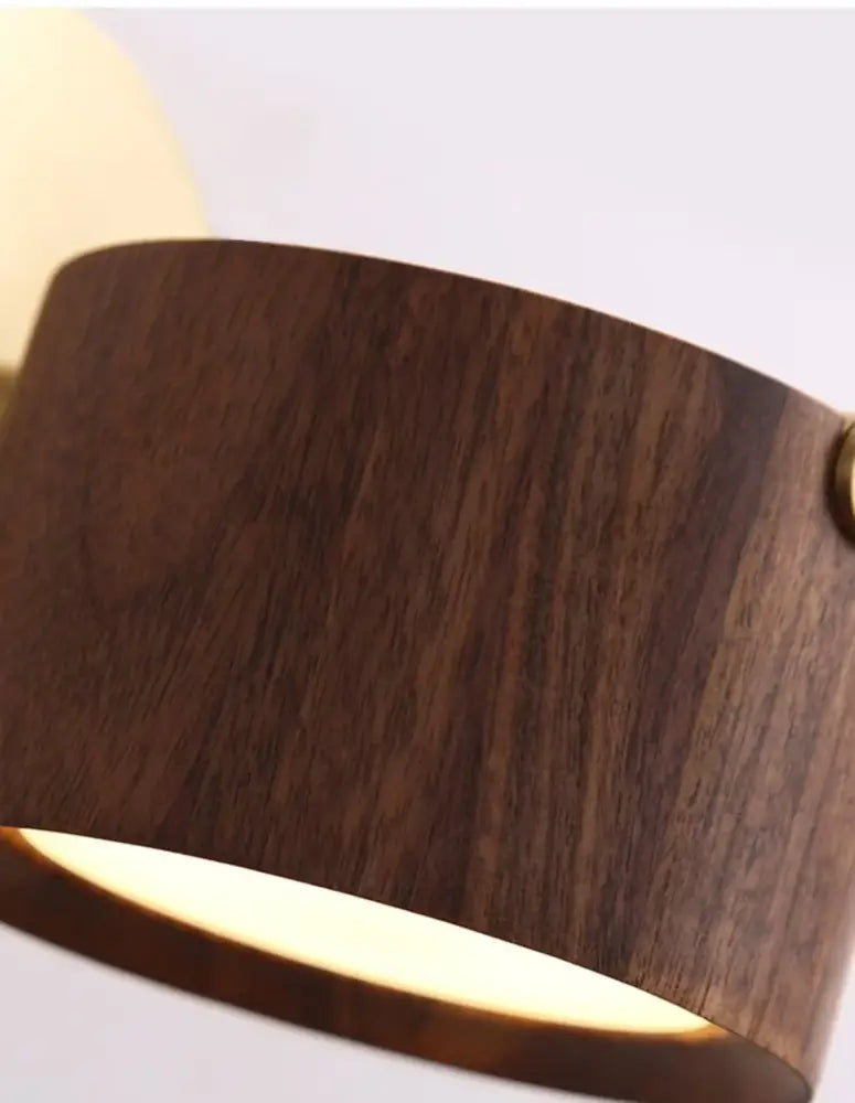 Brass Wood Base Sconce