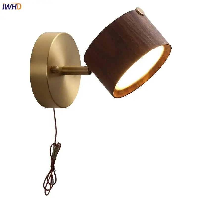 Brass Wood Base Sconce
