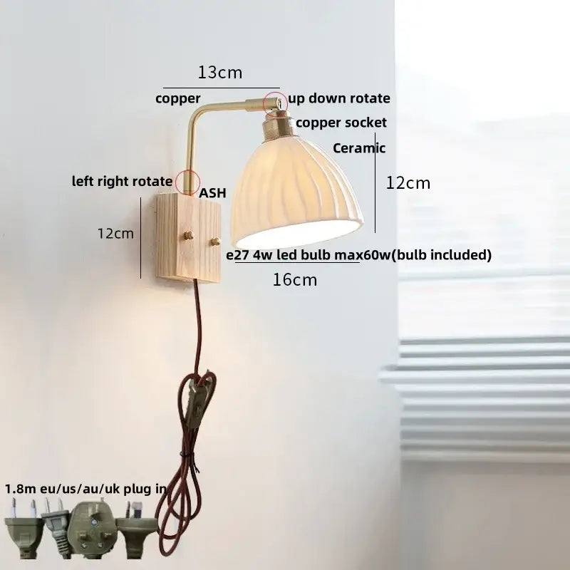 Brass Ceramic LED Sconce