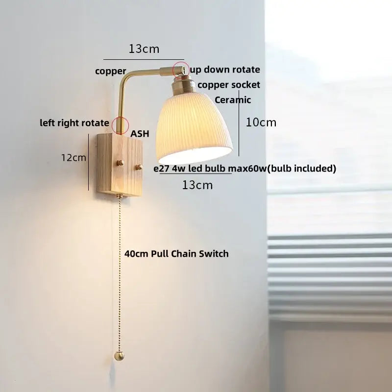 Brass Ceramic LED Sconce
