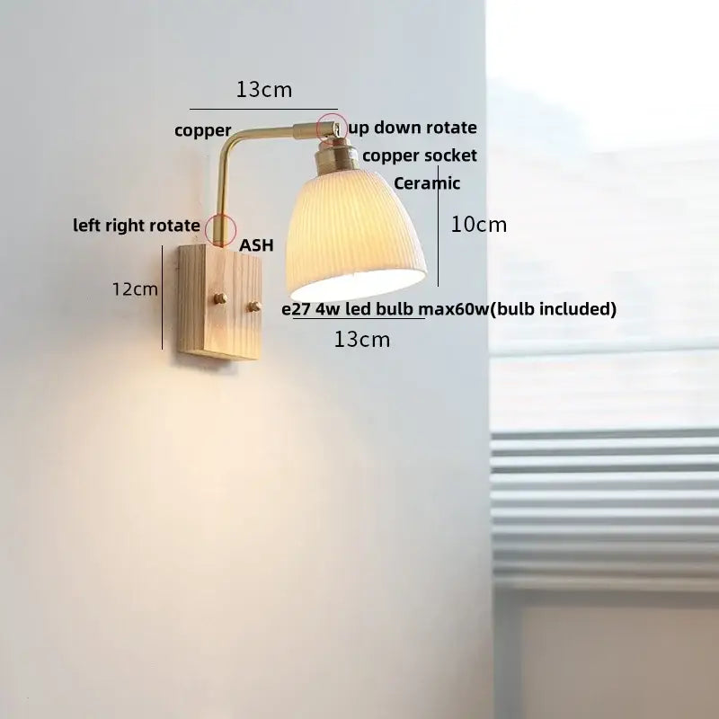 Brass Ceramic LED Sconce